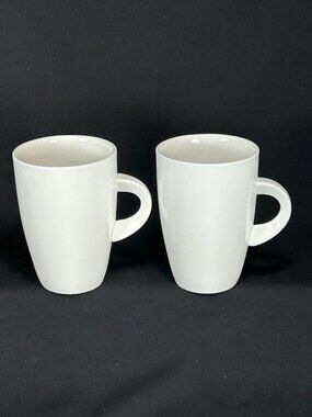 pair of coffee mugs. Maxwell Williams White Basics. East meets West